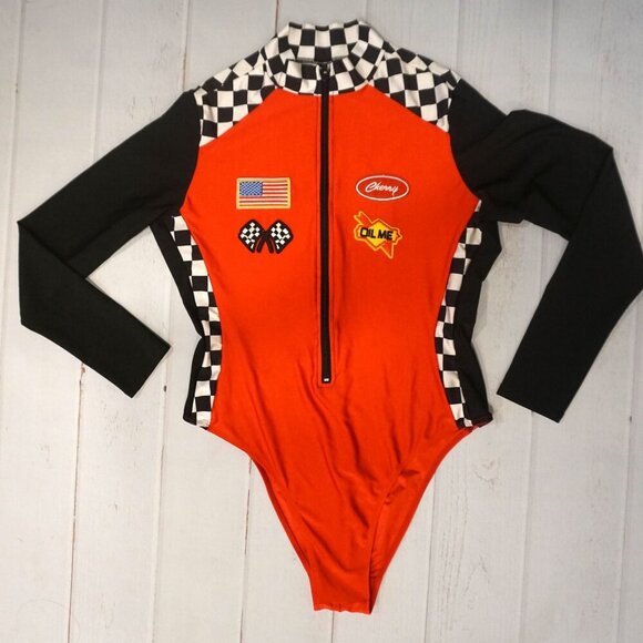 Forplay Wanna Race Racer Driver Bodysuit - Size 1/2X - Picture 2 of 7